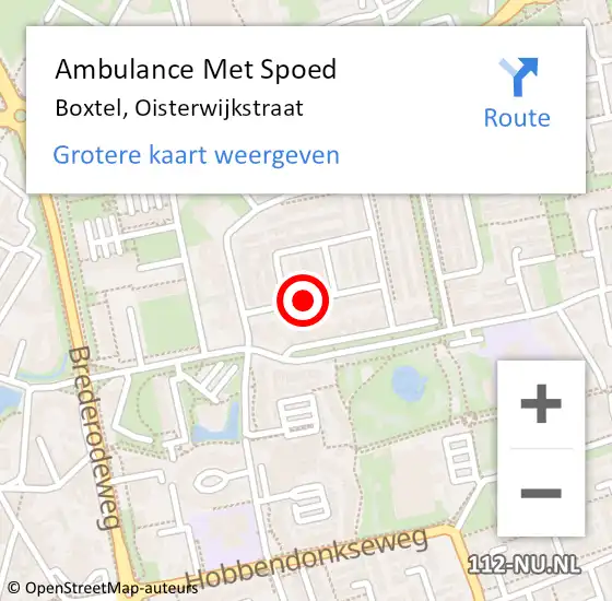 Locatie op kaart van de 112 melding: Ambulance Met Spoed Naar Boxtel, Oisterwijkstraat op 7 januari 2020 09:20