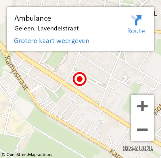 Locatie op kaart van de 112 melding: Ambulance Geleen, Lavendelstraat op 29 september 2013 23:24