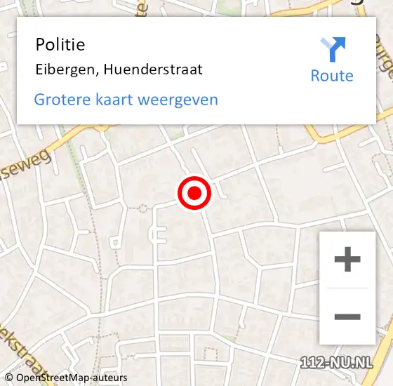Locatie op kaart van de 112 melding: Politie Eibergen, Huenderstraat op 7 januari 2020 10:07