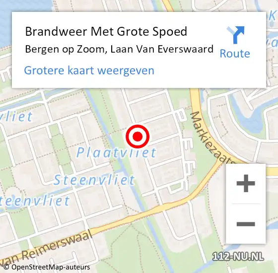 Locatie op kaart van de 112 melding: Brandweer Met Grote Spoed Naar Bergen op Zoom, Laan Van Everswaard op 7 januari 2020 12:24