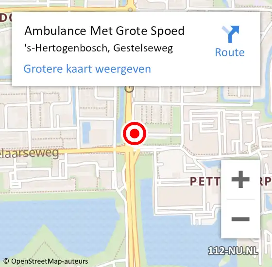 Locatie op kaart van de 112 melding: Ambulance Met Grote Spoed Naar 's-Hertogenbosch, Gestelseweg op 7 januari 2020 13:38
