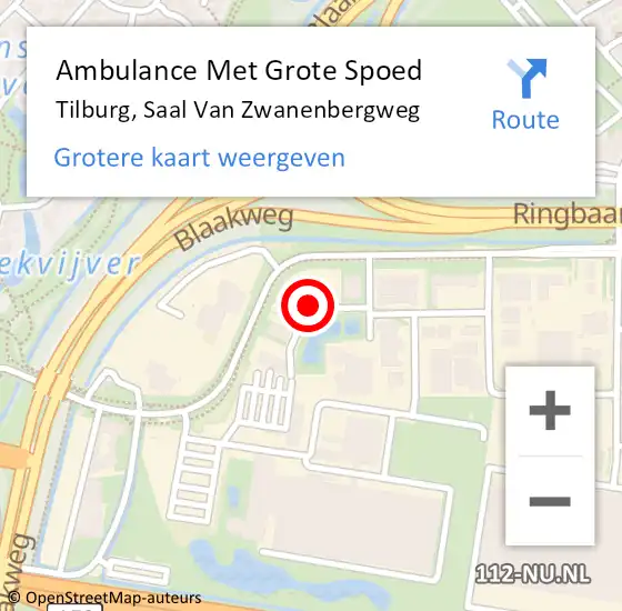 Locatie op kaart van de 112 melding: Ambulance Met Grote Spoed Naar Tilburg, Saal Van Zwanenbergweg op 7 januari 2020 14:25