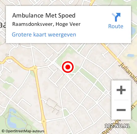 Locatie op kaart van de 112 melding: Ambulance Met Spoed Naar Raamsdonksveer, Hoge Veer op 7 januari 2020 15:04