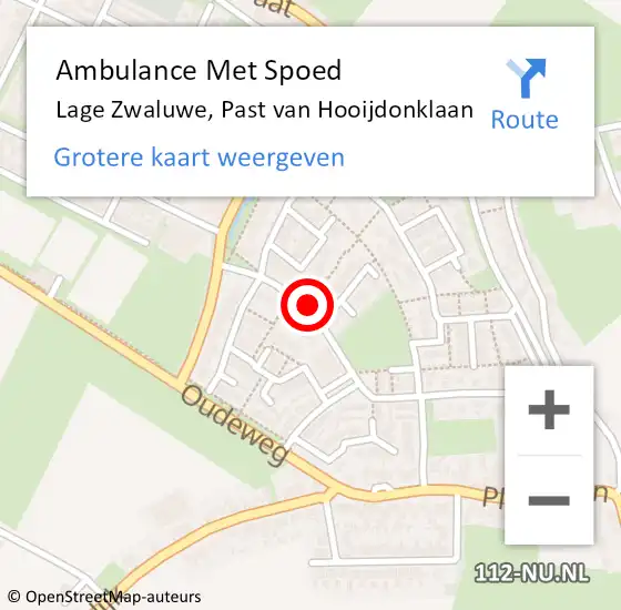 Locatie op kaart van de 112 melding: Ambulance Met Spoed Naar Lage Zwaluwe, Pastoor Van Hooijdonklaan op 7 januari 2020 15:44