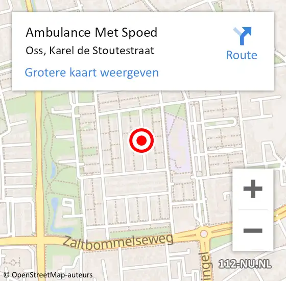 Locatie op kaart van de 112 melding: Ambulance Met Spoed Naar Oss, Karel de Stoutestraat op 7 januari 2020 16:55