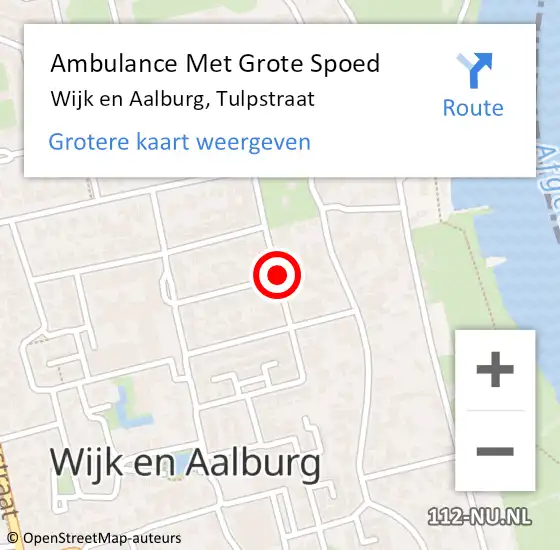 Locatie op kaart van de 112 melding: Ambulance Met Grote Spoed Naar Wijk en Aalburg, Tulpstraat op 7 januari 2020 17:11