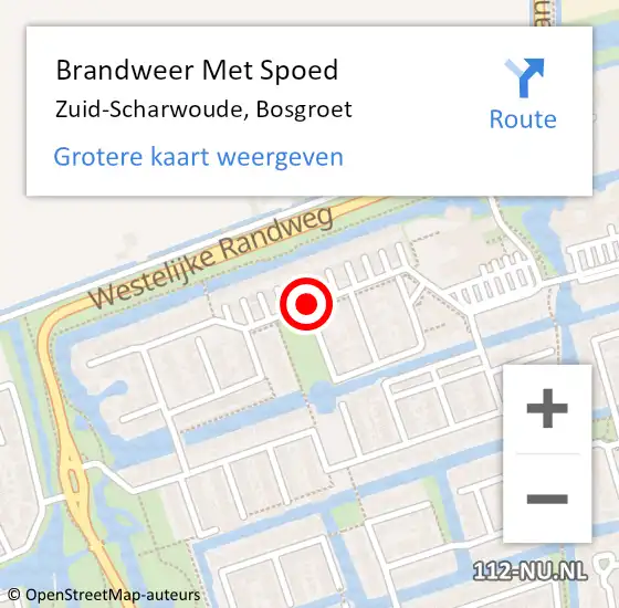 Locatie op kaart van de 112 melding: Brandweer Met Spoed Naar Zuid-Scharwoude, Bosgroet op 7 januari 2020 20:02