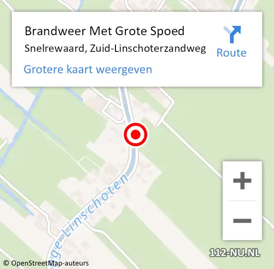 Locatie op kaart van de 112 melding: Brandweer Met Grote Spoed Naar Snelrewaard, Zuid-Linschoterzandweg op 7 januari 2020 20:26