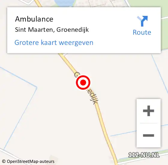 Locatie op kaart van de 112 melding: Ambulance Sint Maarten, Groenedijk op 7 januari 2020 22:04