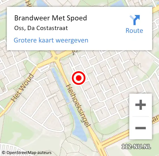 Locatie op kaart van de 112 melding: Brandweer Met Spoed Naar Oss, Da Costastraat op 8 januari 2020 00:42