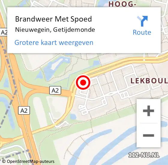 Locatie op kaart van de 112 melding: Brandweer Met Spoed Naar Nieuwegein, Getijdemonde op 8 januari 2020 00:49