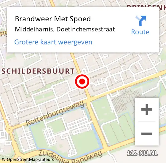 Locatie op kaart van de 112 melding: Brandweer Met Spoed Naar Middelharnis, Doetinchemsestraat op 8 januari 2020 02:38