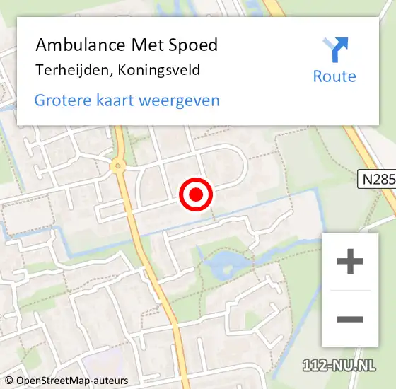 Locatie op kaart van de 112 melding: Ambulance Met Spoed Naar Terheijden, Koningsveld op 8 januari 2020 07:23