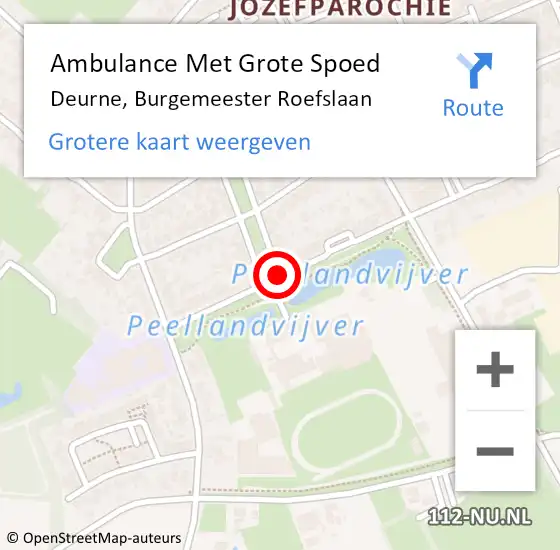 Locatie op kaart van de 112 melding: Ambulance Met Grote Spoed Naar Deurne, Burgemeester Roefslaan op 8 januari 2020 09:42