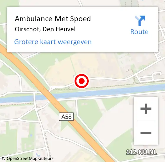 Locatie op kaart van de 112 melding: Ambulance Met Spoed Naar Oirschot, Den Heuvel op 8 januari 2020 10:26