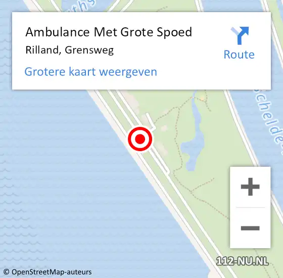 Locatie op kaart van de 112 melding: Ambulance Met Grote Spoed Naar Rilland, Grensweg op 8 januari 2020 10:53