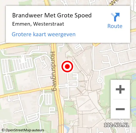 Locatie op kaart van de 112 melding: Brandweer Met Grote Spoed Naar Emmen, Westerstraat op 8 januari 2020 11:01