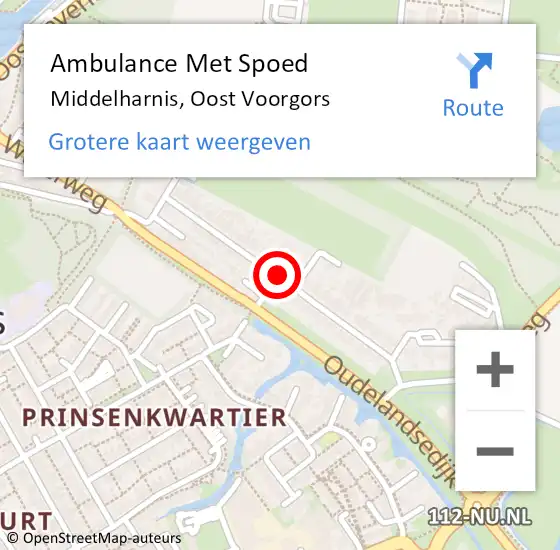 Locatie op kaart van de 112 melding: Ambulance Met Spoed Naar Middelharnis, Oost Voorgors op 8 januari 2020 14:54