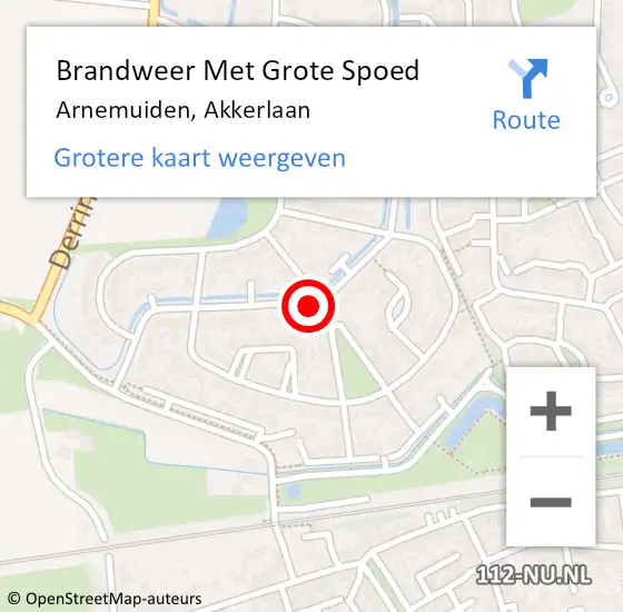 Locatie op kaart van de 112 melding: Brandweer Met Grote Spoed Naar Arnemuiden, Akkerlaan op 8 januari 2020 14:55