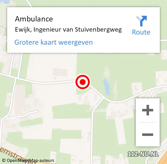 Locatie op kaart van de 112 melding: Ambulance Ewijk, Ingenieur van Stuivenbergweg op 8 januari 2020 15:10