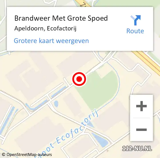 Locatie op kaart van de 112 melding: Brandweer Met Grote Spoed Naar Apeldoorn, Ecofactorij op 8 januari 2020 15:39