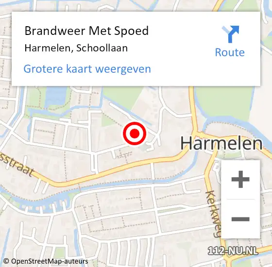 Locatie op kaart van de 112 melding: Brandweer Met Spoed Naar Harmelen, Schoollaan op 8 januari 2020 16:07