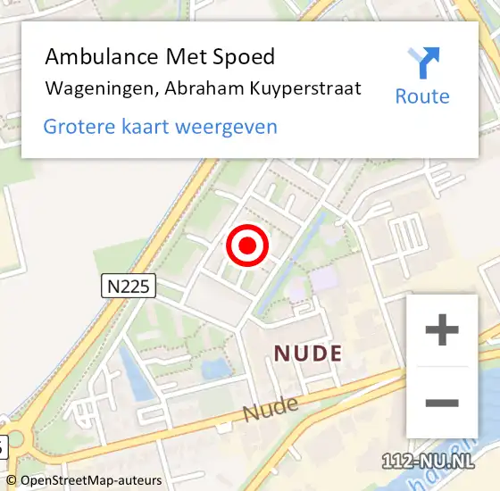 Locatie op kaart van de 112 melding: Ambulance Met Spoed Naar Wageningen, Abraham Kuyperstraat op 8 januari 2020 17:34