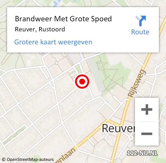 Locatie op kaart van de 112 melding: Brandweer Met Grote Spoed Naar Reuver, Rustoord op 8 januari 2020 17:36