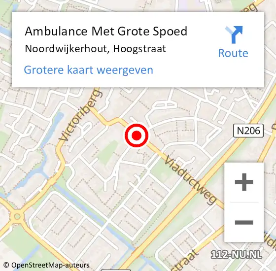 Locatie op kaart van de 112 melding: Ambulance Met Grote Spoed Naar Noordwijkerhout, Hoogstraat op 8 januari 2020 18:00