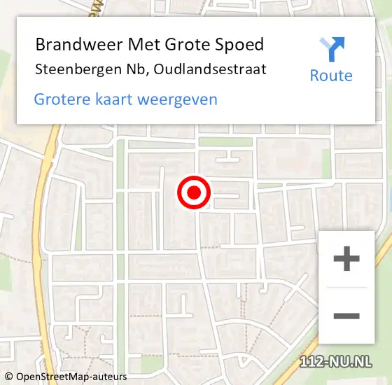 Locatie op kaart van de 112 melding: Brandweer Met Grote Spoed Naar Steenbergen Nb, Oudlandsestraat op 8 januari 2020 18:39