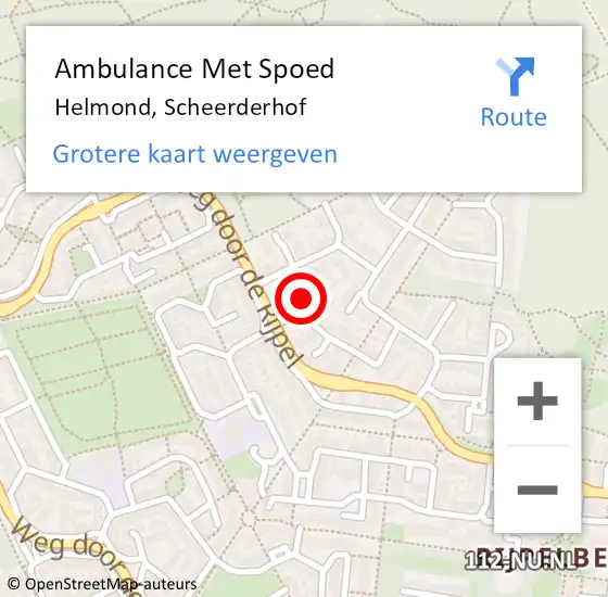 Locatie op kaart van de 112 melding: Ambulance Met Spoed Naar Helmond, Scheerderhof op 8 januari 2020 19:56