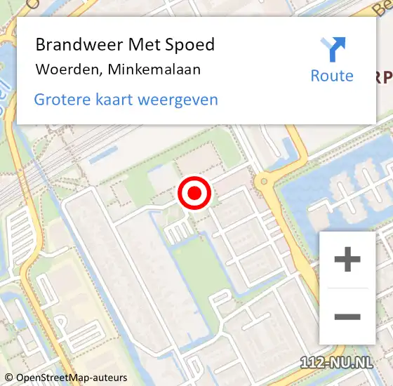 Locatie op kaart van de 112 melding: Brandweer Met Spoed Naar Woerden, Minkemalaan op 8 januari 2020 20:36