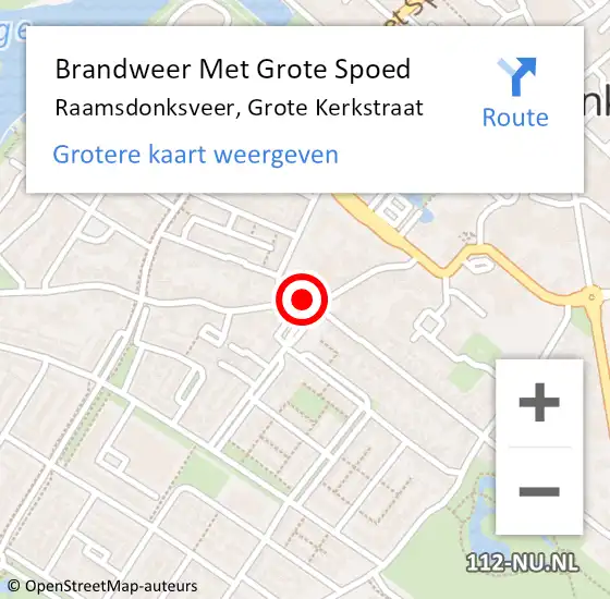 Locatie op kaart van de 112 melding: Brandweer Met Grote Spoed Naar Raamsdonksveer, Grote Kerkstraat op 8 januari 2020 21:38