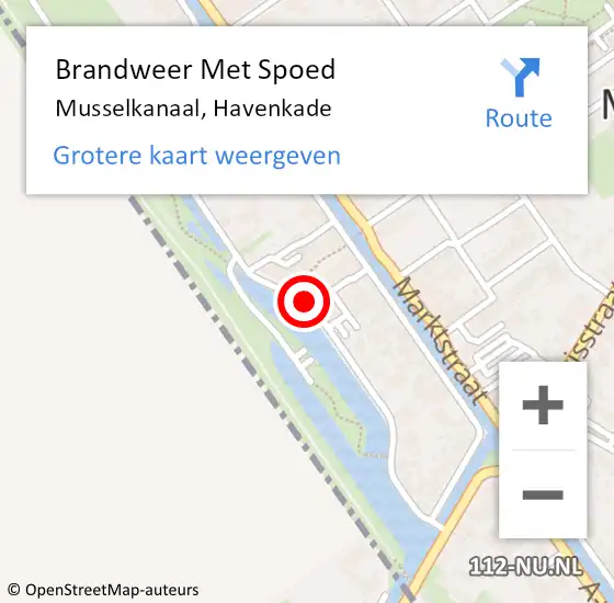 Locatie op kaart van de 112 melding: Brandweer Met Spoed Naar Musselkanaal, Havenkade op 8 januari 2020 22:29