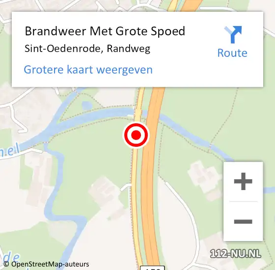 Locatie op kaart van de 112 melding: Brandweer Met Grote Spoed Naar Sint-Oedenrode, Randweg op 9 januari 2020 00:58