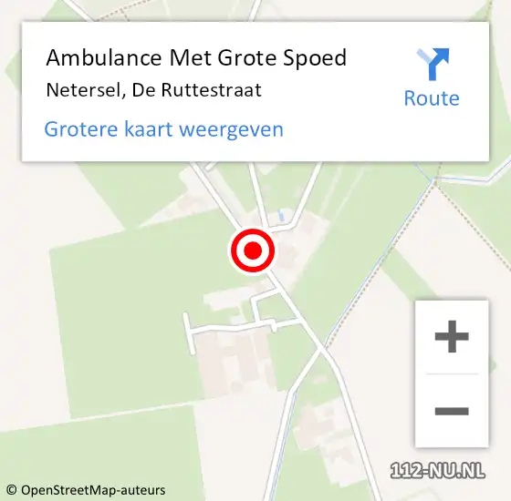 Locatie op kaart van de 112 melding: Ambulance Met Grote Spoed Naar Netersel, De Ruttestraat op 9 januari 2020 02:28