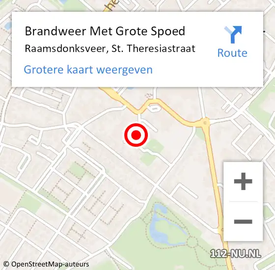 Locatie op kaart van de 112 melding: Brandweer Met Grote Spoed Naar Raamsdonksveer, St. Theresiastraat op 9 januari 2020 02:34