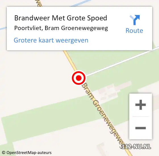 Locatie op kaart van de 112 melding: Brandweer Met Grote Spoed Naar Poortvliet, Bram Groenewegeweg op 9 januari 2020 07:17