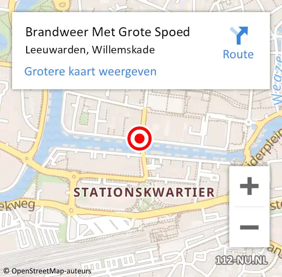 Locatie op kaart van de 112 melding: Brandweer Met Grote Spoed Naar Leeuwarden, Willemskade op 9 januari 2020 09:49