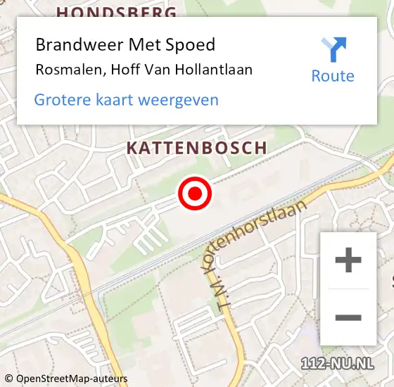 Locatie op kaart van de 112 melding: Brandweer Met Spoed Naar Rosmalen, Hoff Van Hollantlaan op 9 januari 2020 10:35