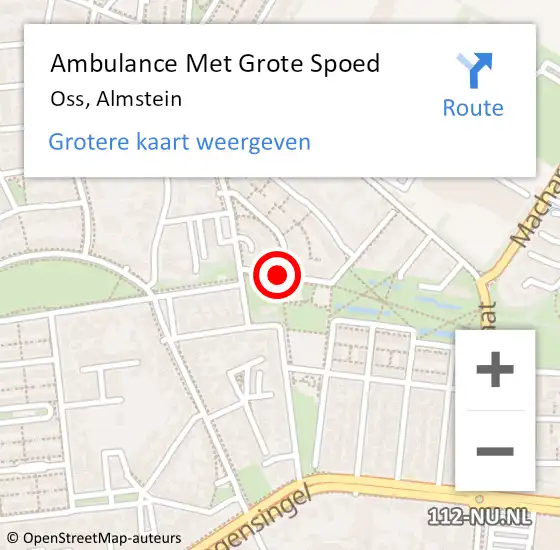 Locatie op kaart van de 112 melding: Ambulance Met Grote Spoed Naar Oss, Almstein op 9 januari 2020 11:20