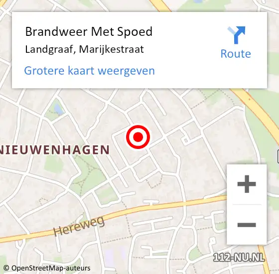 Locatie op kaart van de 112 melding: Brandweer Met Spoed Naar Landgraaf, Marijkestraat op 9 januari 2020 11:50