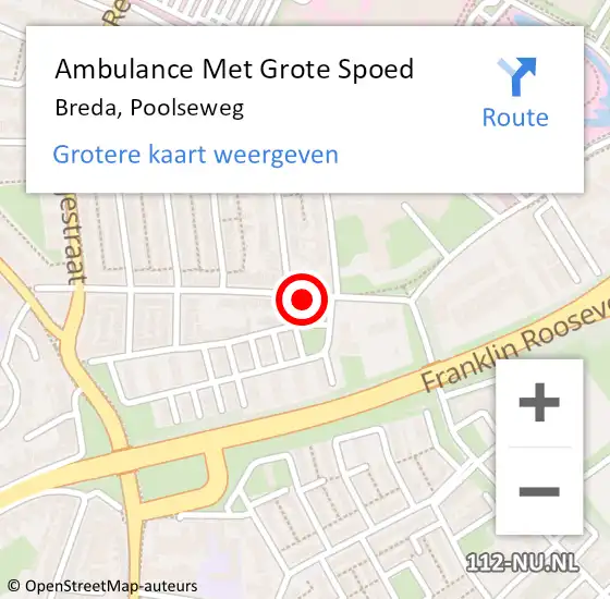 Locatie op kaart van de 112 melding: Ambulance Met Grote Spoed Naar Breda, Poolseweg op 9 januari 2020 14:18