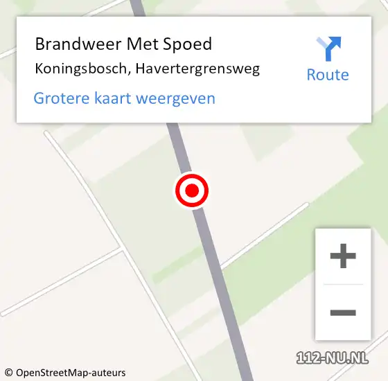 Locatie op kaart van de 112 melding: Brandweer Met Spoed Naar Koningsbosch, Havertergrensweg op 9 januari 2020 14:46