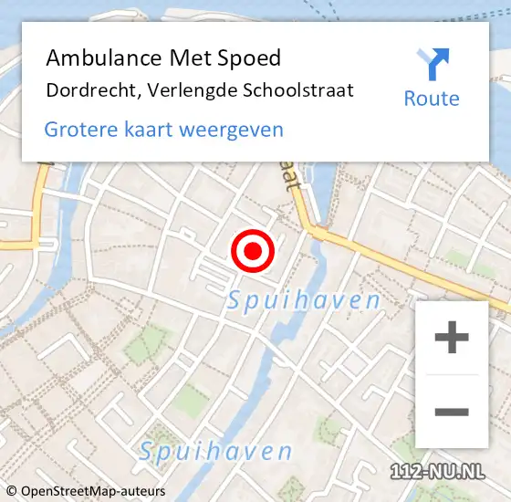 Locatie op kaart van de 112 melding: Ambulance Met Spoed Naar Dordrecht, Verlengde Schoolstraat op 9 januari 2020 14:51