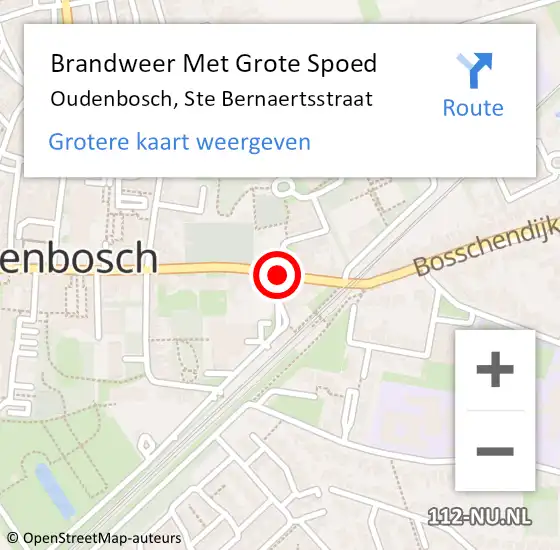 Locatie op kaart van de 112 melding: Brandweer Met Grote Spoed Naar Oudenbosch, Ste Bernaertsstraat op 9 januari 2020 18:48