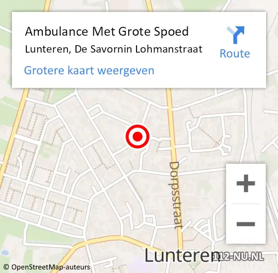 Locatie op kaart van de 112 melding: Ambulance Met Grote Spoed Naar Lunteren, De Savornin Lohmanstraat op 9 januari 2020 19:25
