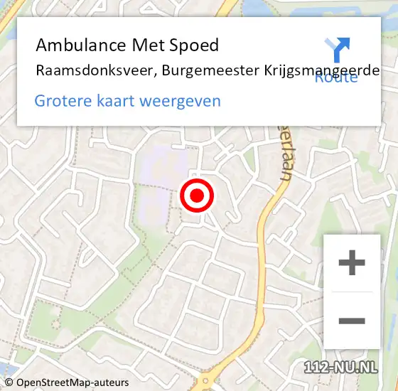 Locatie op kaart van de 112 melding: Ambulance Met Spoed Naar Raamsdonksveer, Burgemeester Krijgsmangeerde op 9 januari 2020 21:17