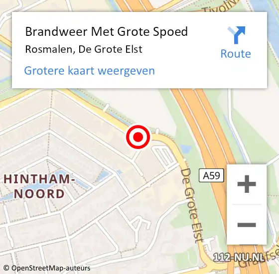 Locatie op kaart van de 112 melding: Brandweer Met Grote Spoed Naar Rosmalen, De Grote Elst op 9 januari 2020 21:32