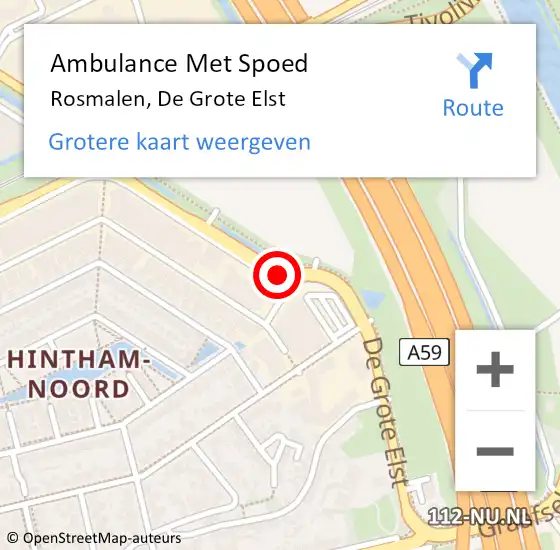 Locatie op kaart van de 112 melding: Ambulance Met Spoed Naar Rosmalen, De Grote Elst op 9 januari 2020 21:37